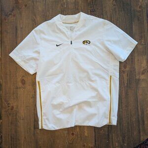 Mizzou Nike Lightweight Vented Short Sleeve Coaches 1/4 Zip Jacket White, L